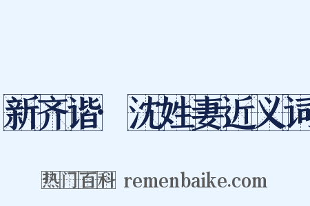新齐谐·沈姓妻近义词是什么意思的图片